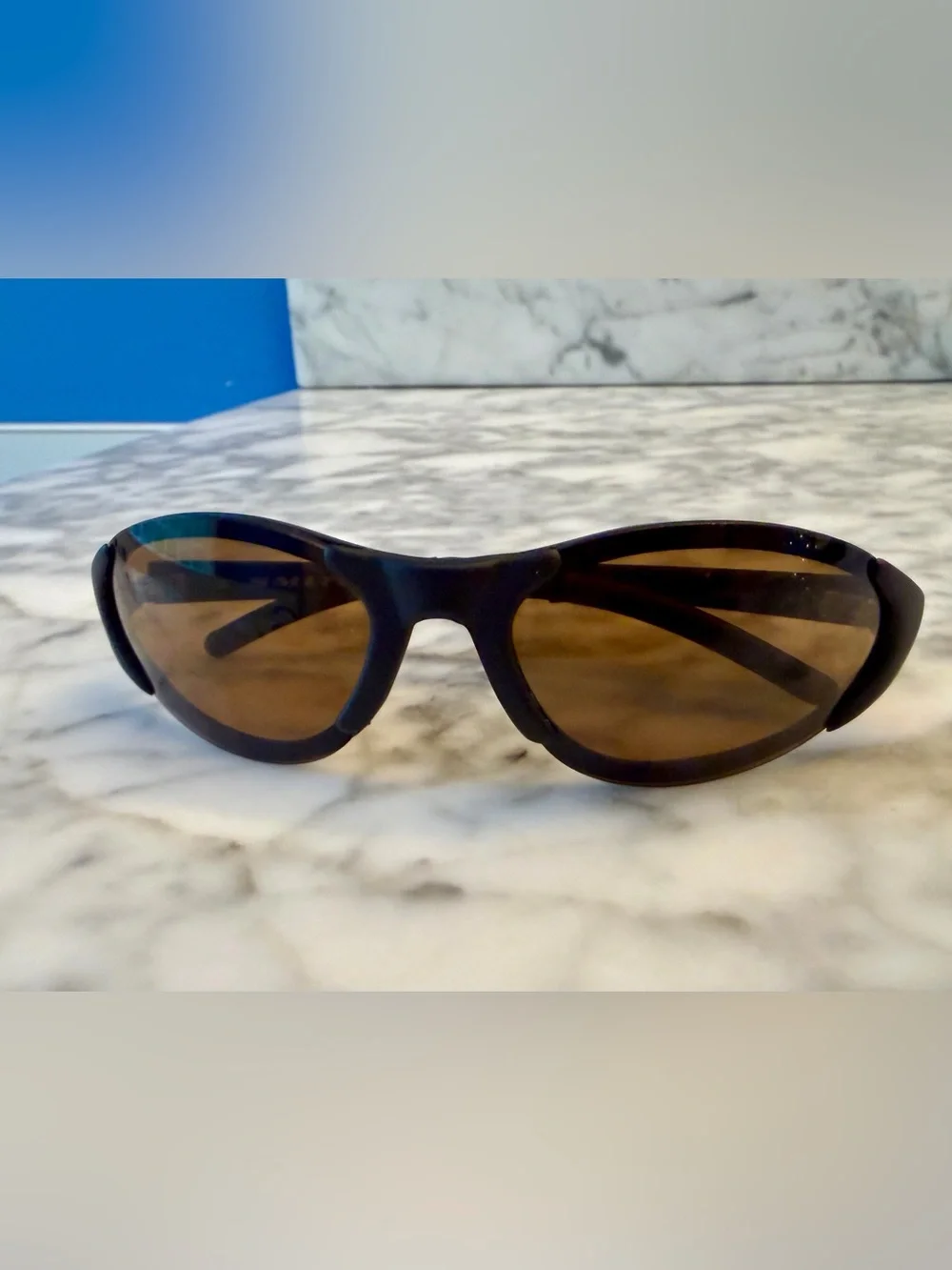 Vtg Y2K Smith Optics Slider 01 Wrap Sunglasses 90s Black Made In France